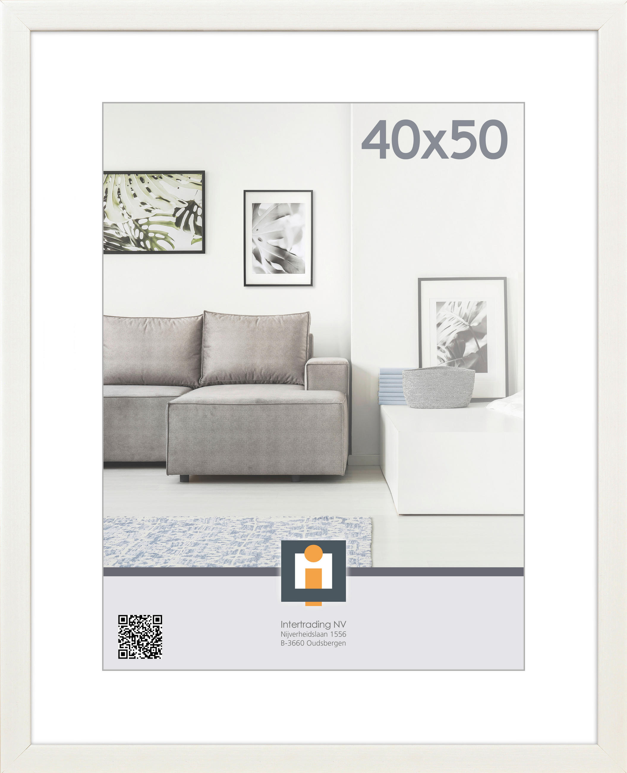 KÉPKERET 43/53/1,6 cm  - fehér, Basics, műanyag/üveg (43/53/1,6cm)