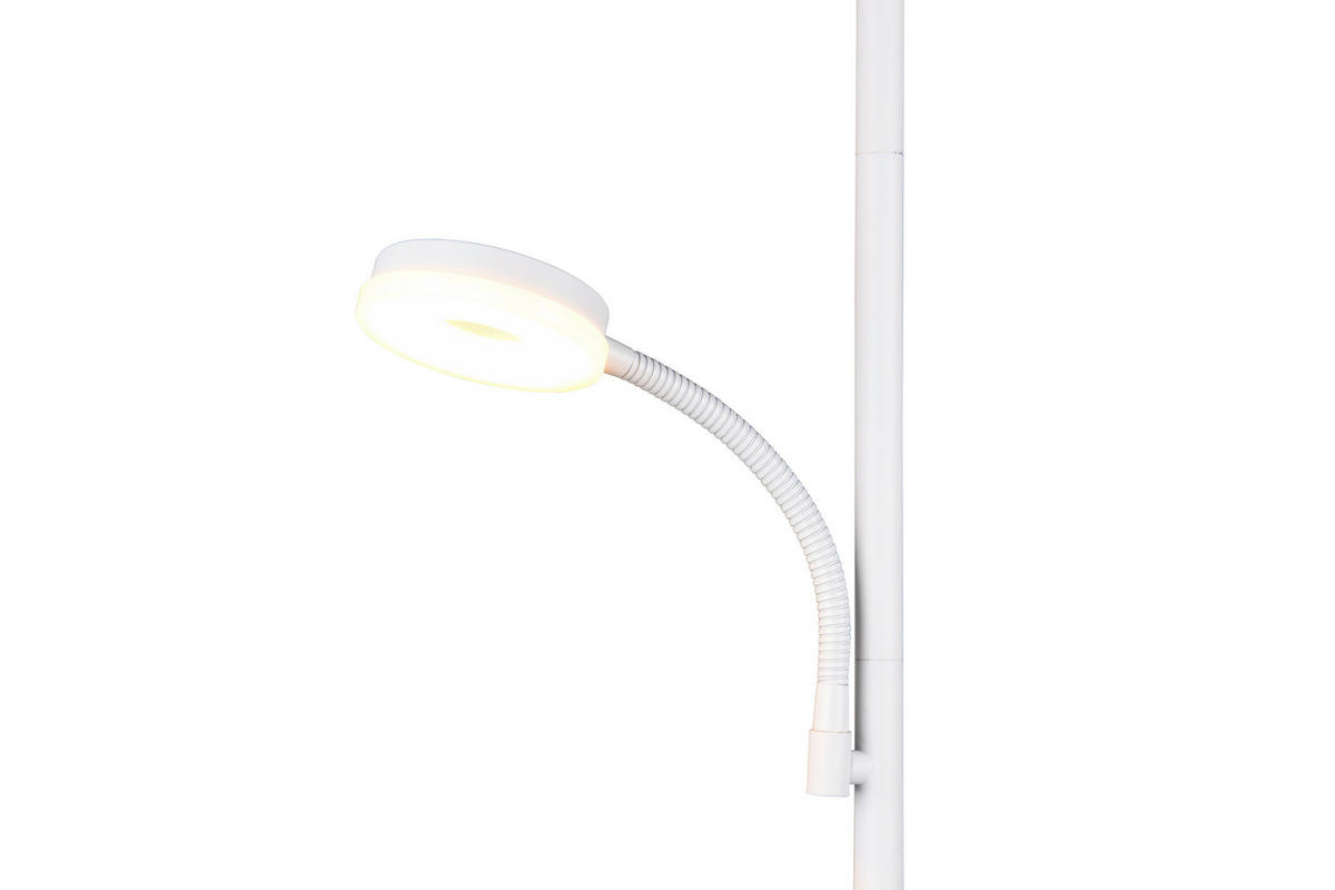 PODNA LED LAMPA - bela, Osnovno, metal/plastika (25/178cm)