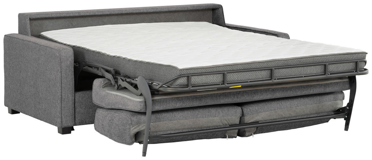 SCHLAFSOFA in Textil Dunkelgrau  - Dunkelgrau/Schwarz, Design, Kunststoff/Textil (205/83/100cm) - Livetastic