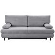 SCHLAFSOFA mit Liegefunktion, Rücken echt Chenille Dunkelgrau - Dunkelgrau/Schwarz, KONVENTIONELL, Holz/Textil (212/97/105cm) - Carryhome