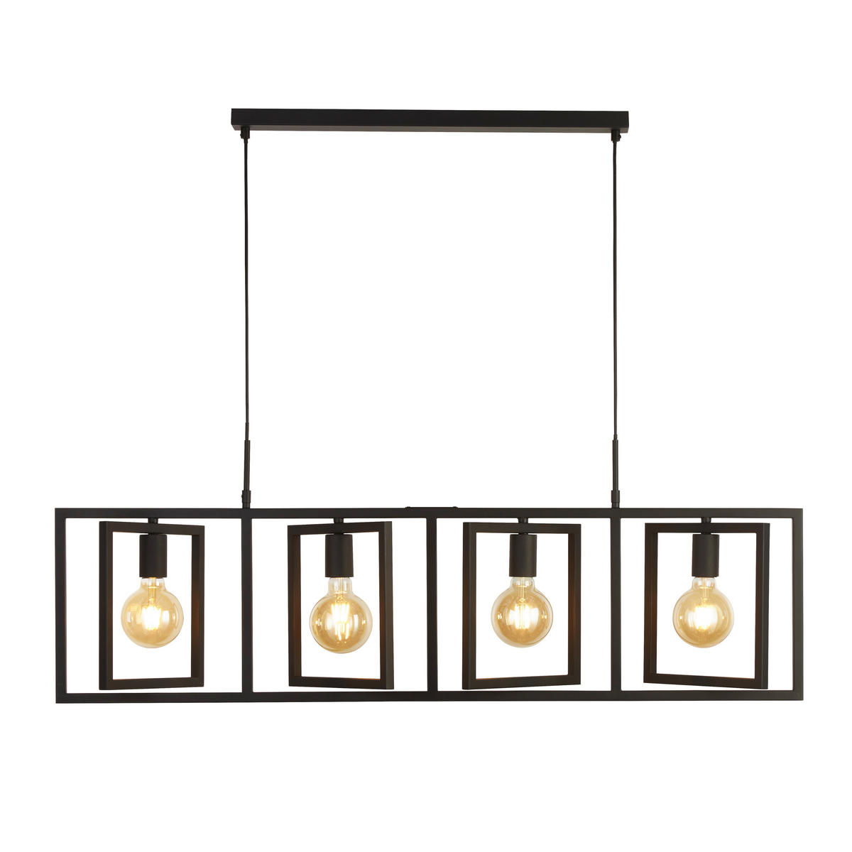 HÄNGLAMPA Plaza 113,5/25/150 cm  - svart, Lifestyle, metall (113,5/25/150cm)