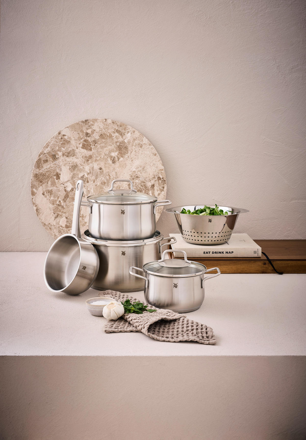 KOCHTOPFSET Brillant 4-teilig  - Edelstahlfarben, Basics, Glas/Metall (57/29,5/20cm) - WMF