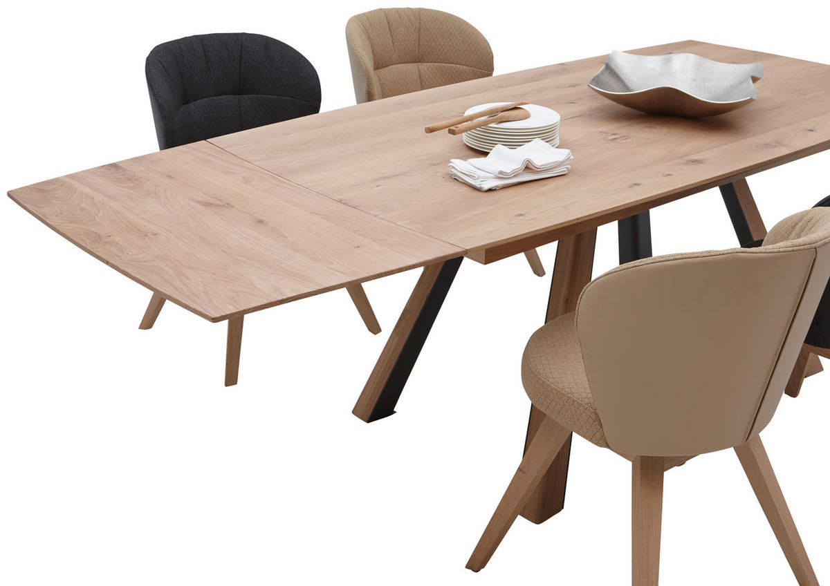 ESSTISCH in Holz, Metall 160-260/88/95/76 cm   - Eichefarben/Anthrazit, Natur, Holz/Metall (160-260/88/95/76cm) - Valnatura