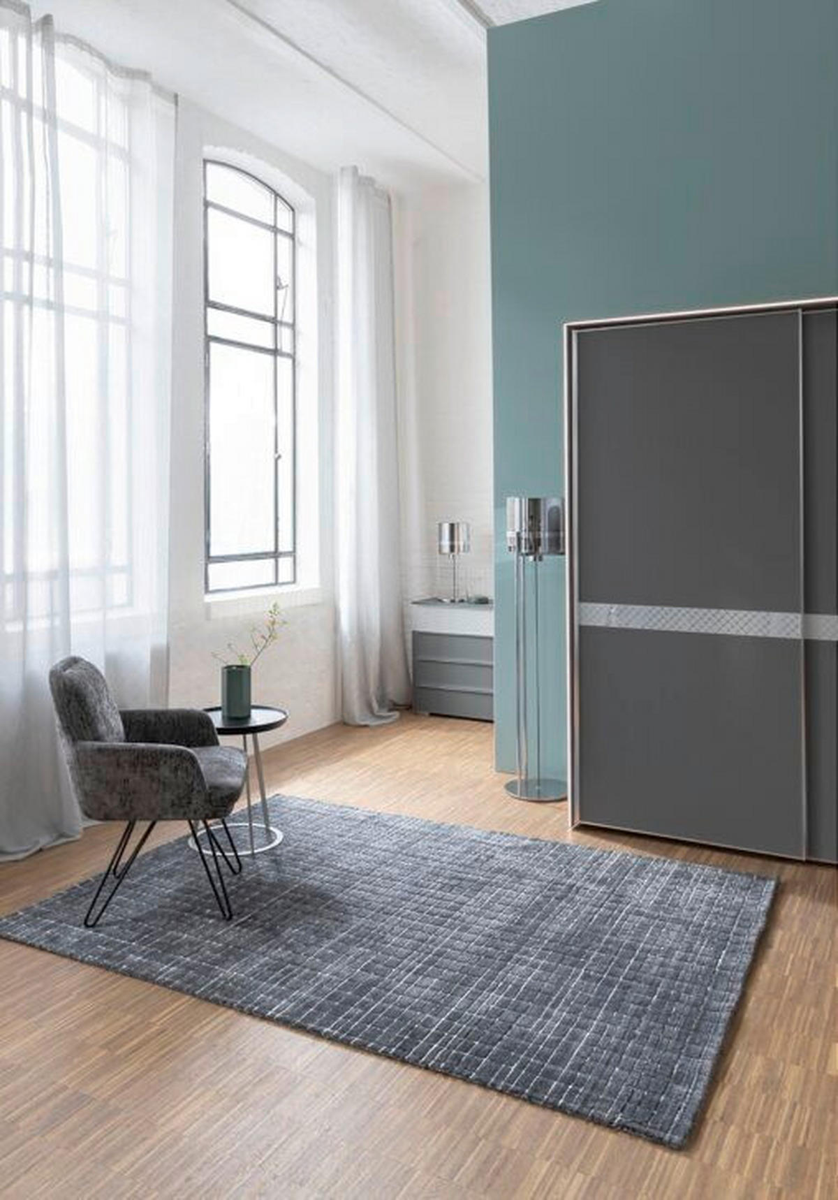 WEBTEPPICH 170/240 cm Squares  - Blau, Design, Textil (170/240cm) - Joop!