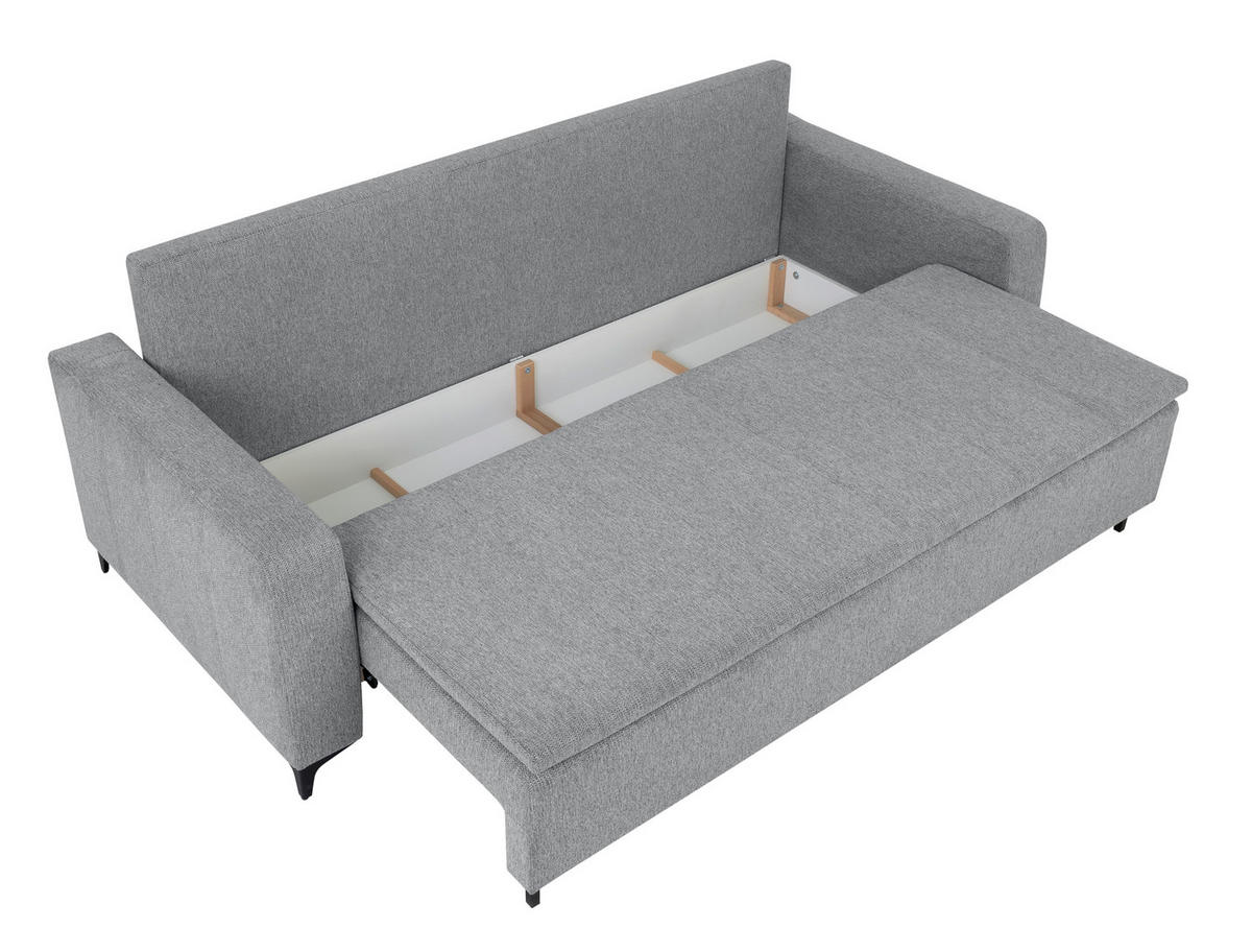 POHOVKA, drevo, kov, textil, sivá - čierna/sivá, Konventionell, kov/drevo (230/90/100cm) - Carryhome