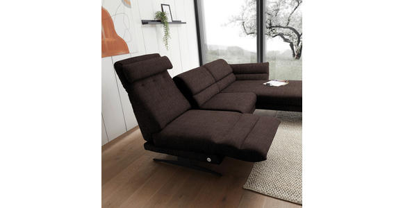 ECKSOFA  in Flachgewebe Braun  279-327/176-217 cm  - Schwarz/Braun, Design, Textil/Metall (279-327/176-217cm) - Dieter Knoll
