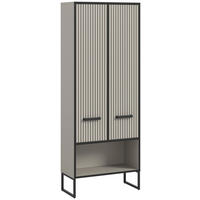 HOCHSCHRANK 59/159/32 cm  - Kaschmir/Schwarz, MODERN, Holzwerkstoff/Metall (59/159/32cm) - MID.YOU