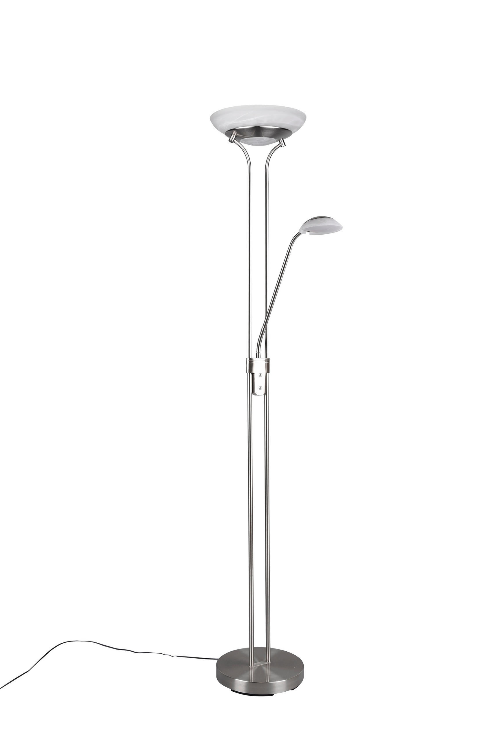 LED-STEHLEUCHTE 32,5/180 cm    - Weiß/Nickelfarben, Basics, Glas/Metall (32,5/180cm)