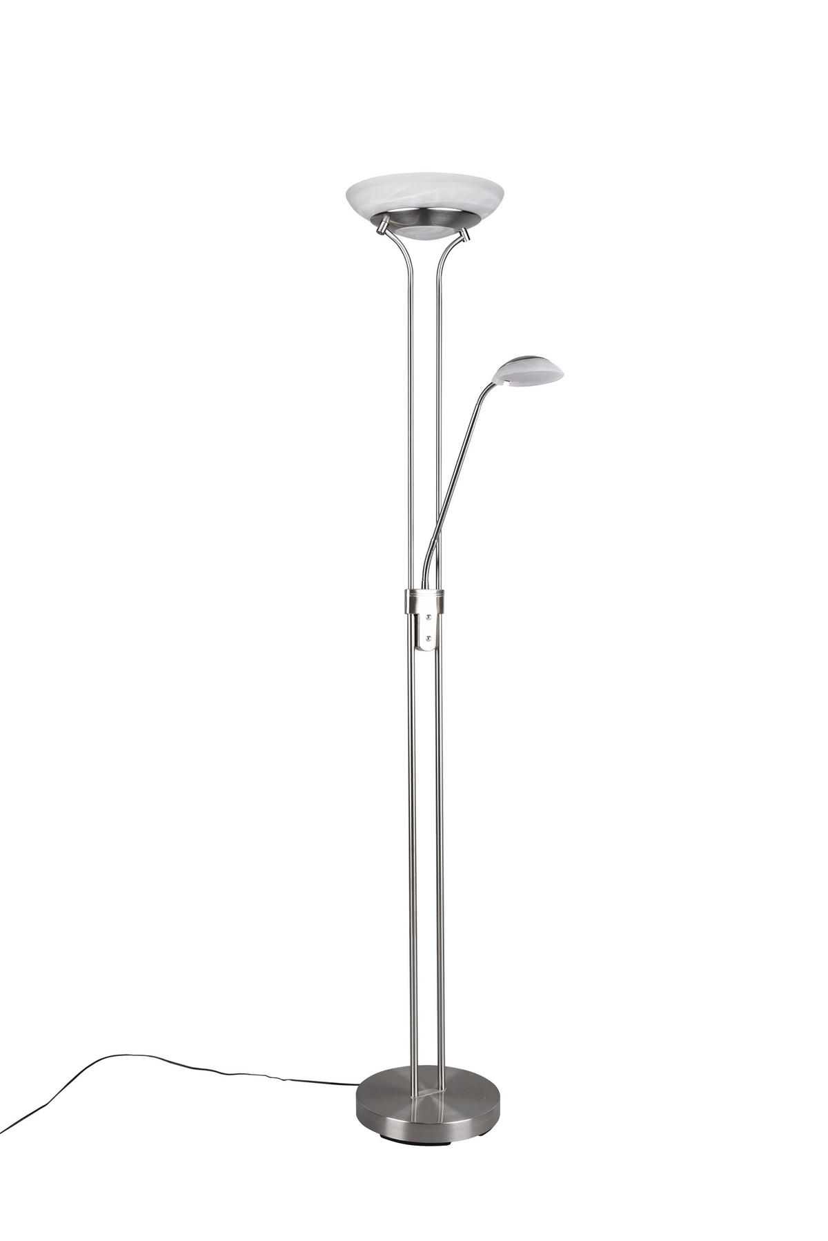 LED-STEHLEUCHTE 32,5/180 cm    - Weiß/Nickelfarben, Basics, Glas/Metall (32,5/180cm)