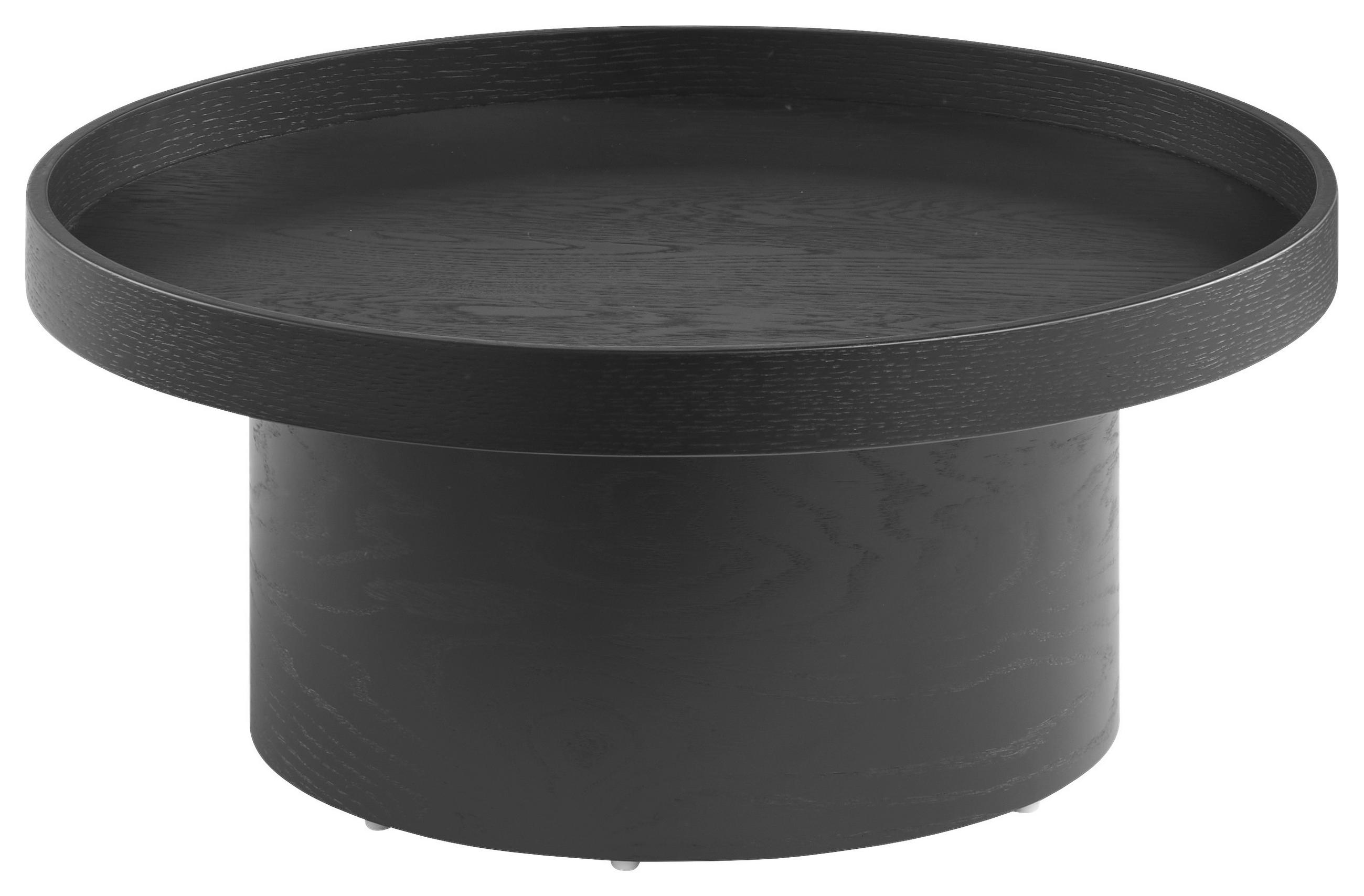 COUCHTISCH Eiche furniert 60/60/26 cm rund Schwarz  - Schwarz, Design, Holz (60/60/26cm) - Musterring
