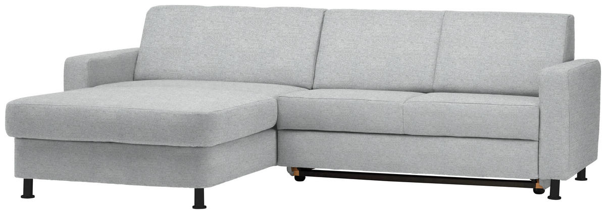 ECKSOFA in Webstoff Hellgrau  - Hellgrau/Schwarz, Design, Kunststoff/Textil (165/257cm) - Xora
