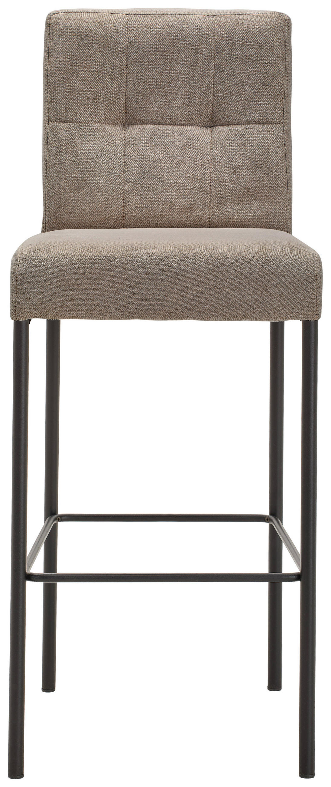 BARHOCKER Webstoff Schwarz, Taupe Eisen Stoffauswahl  - Taupe/Schwarz, Design, Textil/Metall (42/102/50cm) - home24