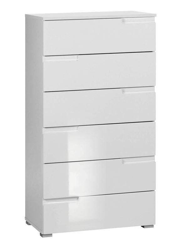 COMODĂ 65/117,6/40 cm  - alb/alb lucios intens, Basics, plastic/material pe bază de lemn (65/117,6/40cm) - Hom`in