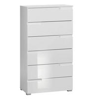 COMODĂ 65/117,6/40 cm  - alb/alb lucios intens, Basics, plastic/material pe bază de lemn (65/117,6/40cm) - Hom`in