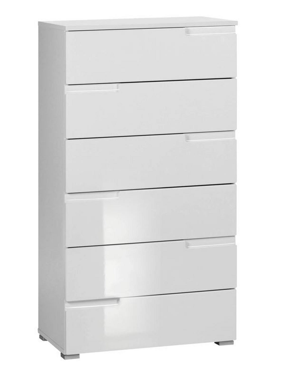 COMODĂ 65/117,6/40 cm  - alb/alb lucios intens, Basics, plastic/material pe bază de lemn (65/117,6/40cm) - Hom`in