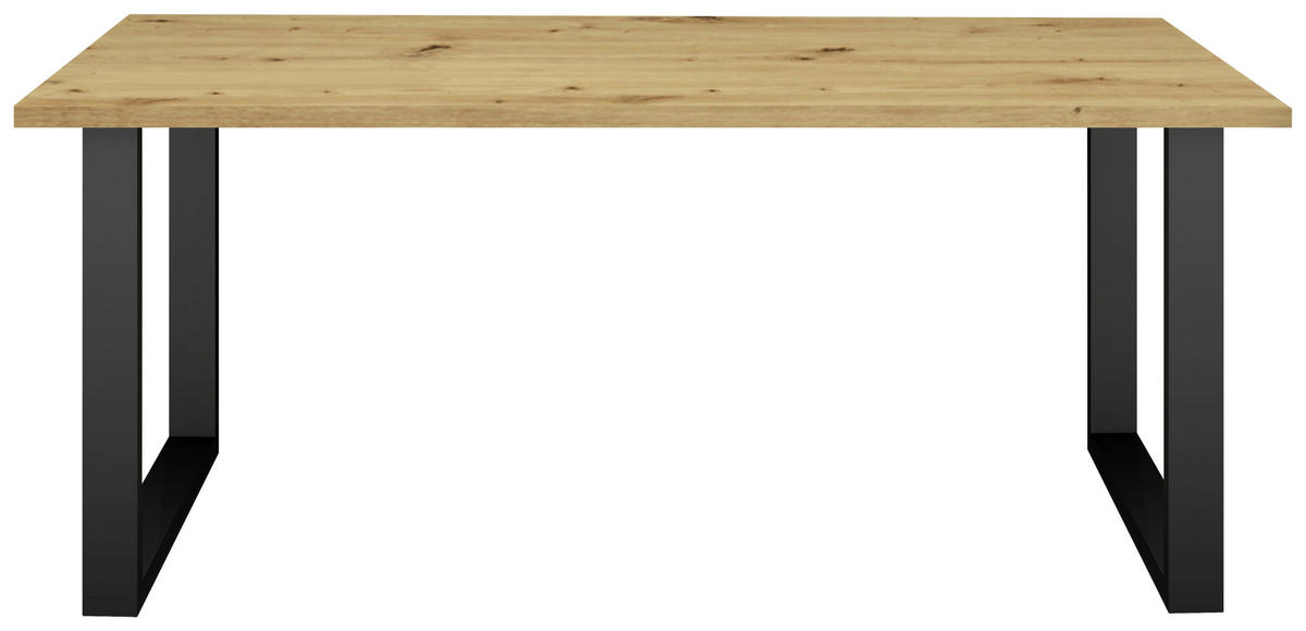 ESSTISCH rechteckig Schwarz, Eichefarben  - Eichefarben/Schwarz, MODERN, Holzwerkstoff/Metall (140/90/78cm) - Livetastic