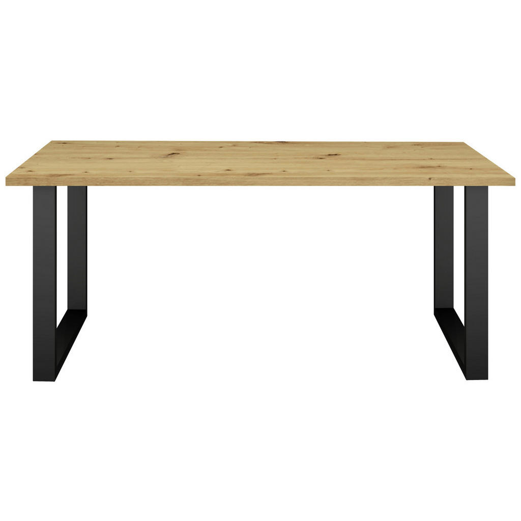 Thumbnail - Livetastic Esstisch, Schwarz, Eiche, Metall, Holzwerkstoff, rechteckig, Kufe, 90x78x140 cm, Esszimmer, Tische, Esstische