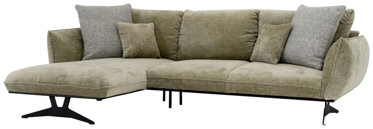 SOFFA i tyg taupe  - svart/taupe, Modern, metall/trä (293/93/187cm) - Hom`in
