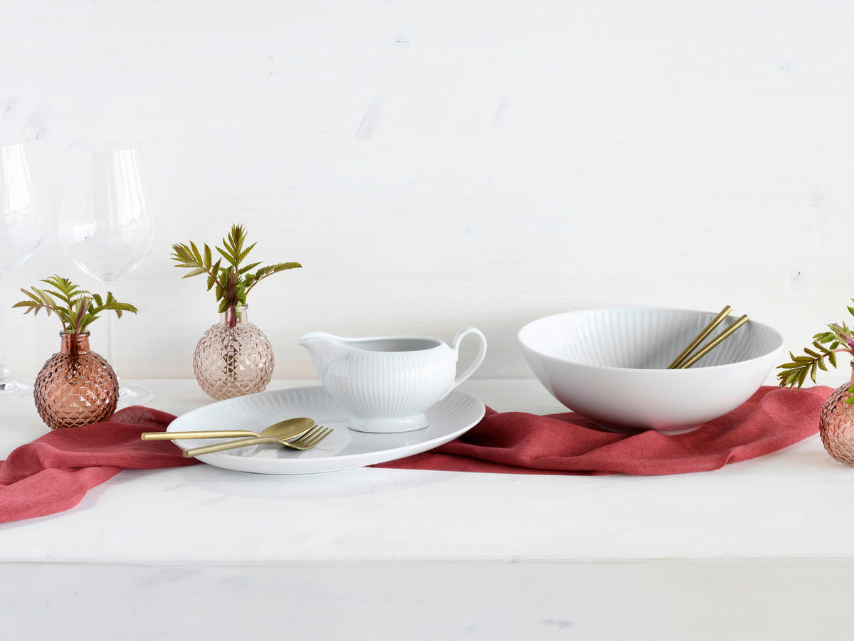SERVIERSCHALENSET Valencia   - Weiß, Design, Keramik - Creatable