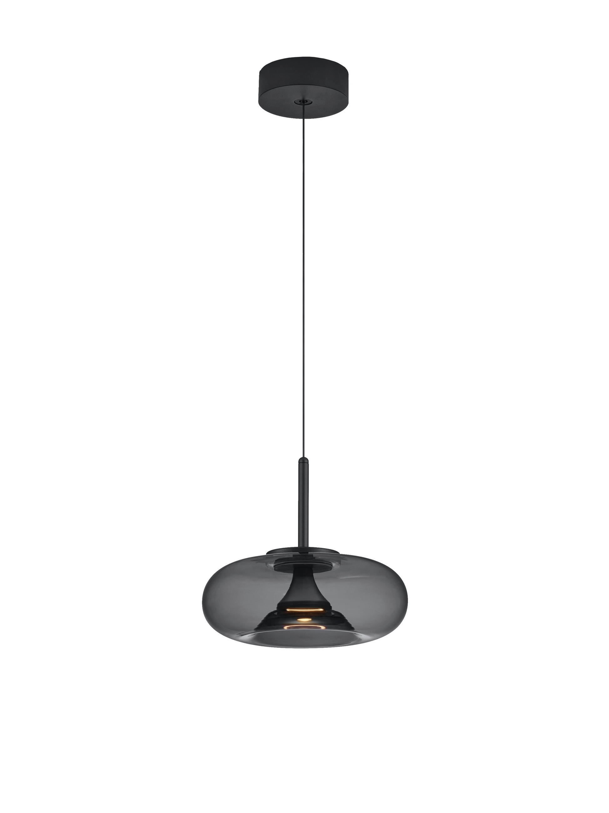 LED-HÄNGELEUCHTE Sica 32/210 cm   - Schwarz, Design, Glas/Metall (32/210cm) - Helestra