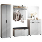 GARDEROBE 6-teilig  in 265/197/19 cm  - Kaschmir/Eichefarben, Design, Glas/Holzwerkstoff (265/197/19cm) - Voleo