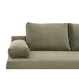 SCHLAFSOFA  mit Liegefunktion, Schlafen auf Sitzhöhe Cord Olivgrün  - Schwarz/Olivgrün, KONVENTIONELL, Holz/Textil (196/96/103cm) - Carryhome