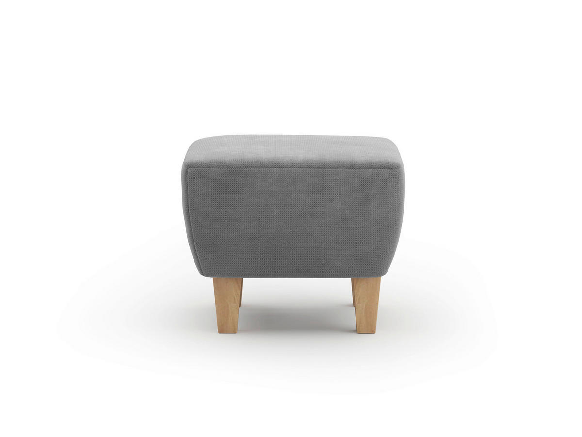 HOCKER Flachgewebe Grau  - Eichefarben/Grau, KONVENTIONELL, Holz/Textil (56/46/56cm) - Sit & More