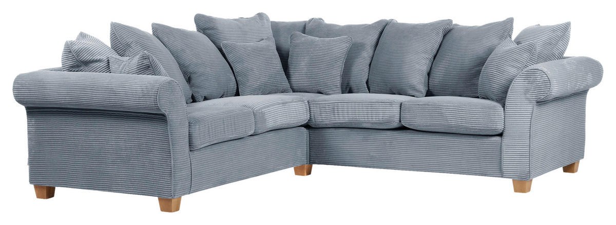 HÖRNSOFFA i manchester ljusblå  - ljusblå/ekfärgad, Lifestyle, trä/textil (250/250cm) - Livetastic