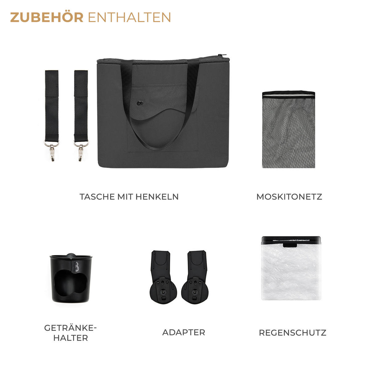 BUGGY Yoxi  - Schwarz Hochglanz/Grau, Basics, Kunststoff/Textil (59/91/106cm) - Kinderkraft
