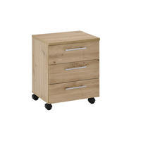 ROLLCONTAINER Eiche Artisan  - Silberfarben/Eiche Artisan, MODERN, Holzwerkstoff/Kunststoff (40/56/39cm) - Carryhome