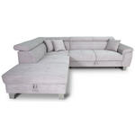 ECKSOFA in Cord Hellgrau  226/257 cm  - Silberfarben/Hellgrau, Design, Textil/Metall (226/257cm) - Xora