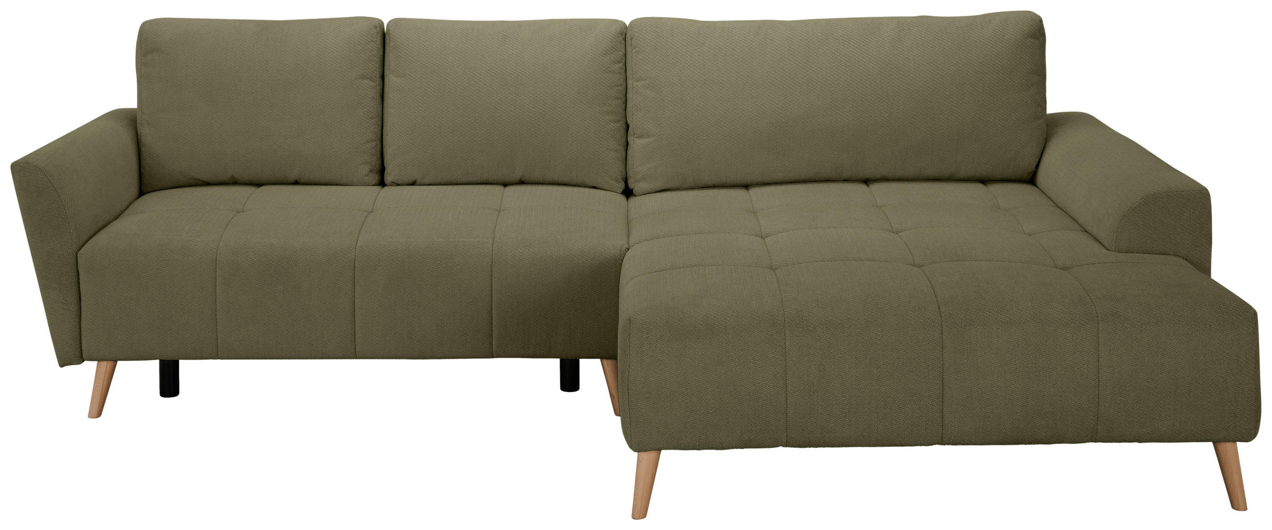 ECKSOFA Olivgrün Webstoff  - Buchefarben/Olivgrün, KONVENTIONELL, Holz/Textil (294/169cm) - Carryhome