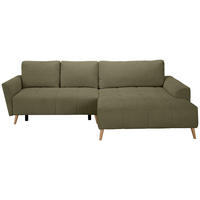 ECKSOFA Olivgrün Webstoff  - Buchefarben/Olivgrün, KONVENTIONELL, Holz/Textil (294/169cm) - Carryhome