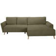ECKSOFA  in Webstoff Olivgrün  - Buchefarben/Olivgrün, KONVENTIONELL, Holz/Textil (294/169cm) - Carryhome