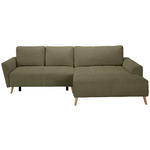 ECKSOFA in Webstoff Olivgrün  - Buchefarben/Olivgrün, KONVENTIONELL, Holz/Textil (294/169cm) - Carryhome