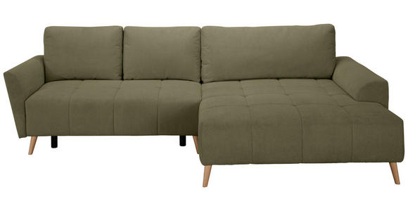 ECKSOFA  in Webstoff Olivgrün  - Buchefarben/Olivgrün, KONVENTIONELL, Holz/Textil (294/169cm) - Carryhome