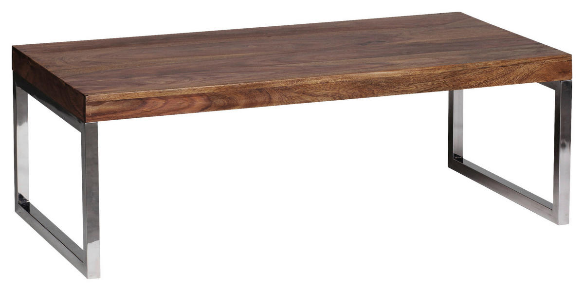 COUCHTISCH in Holz 120/60/40 cm  - Chromfarben/Sheeshamfarben, Design, Holz/Metall (120/60/40cm) - MID.YOU