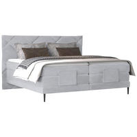 BOXSPRINGBETT 180/200 cm  in Hellgrau  - Hellgrau/Schwarz, Konventionell, Textil/Metall (180/200cm) - Esposa