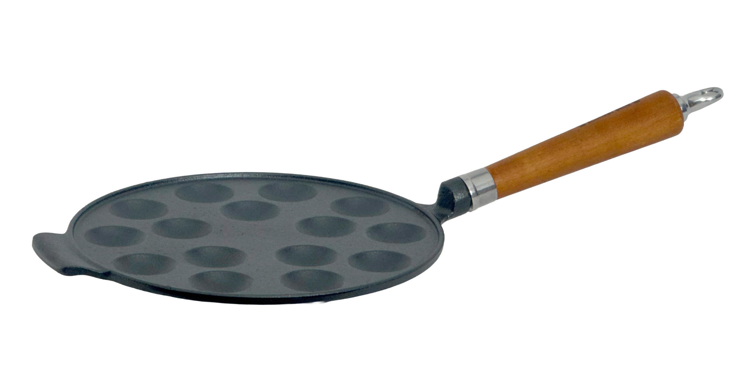 BRATPFANNE  - Schwarz/Braun, Basics, Holz/Metall (51/24/8cm)