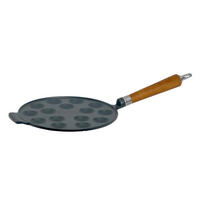 BRATPFANNE  - Schwarz/Braun, Basics, Holz/Metall (51/24/8cm)