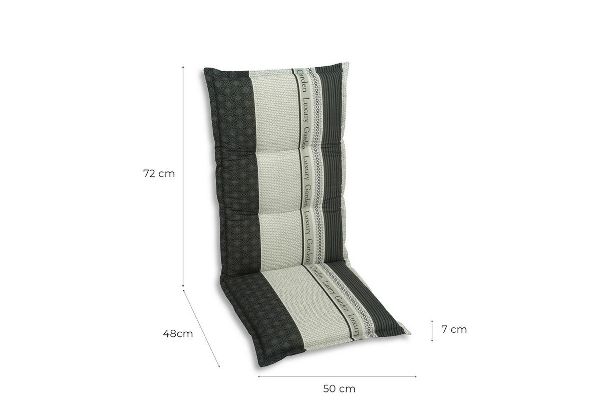 SESSELAUFLAGE in Anthrazit, Creme, Schwarz, Weiß  - Anthrazit/Creme, Design, Textil (50/7/120cm)