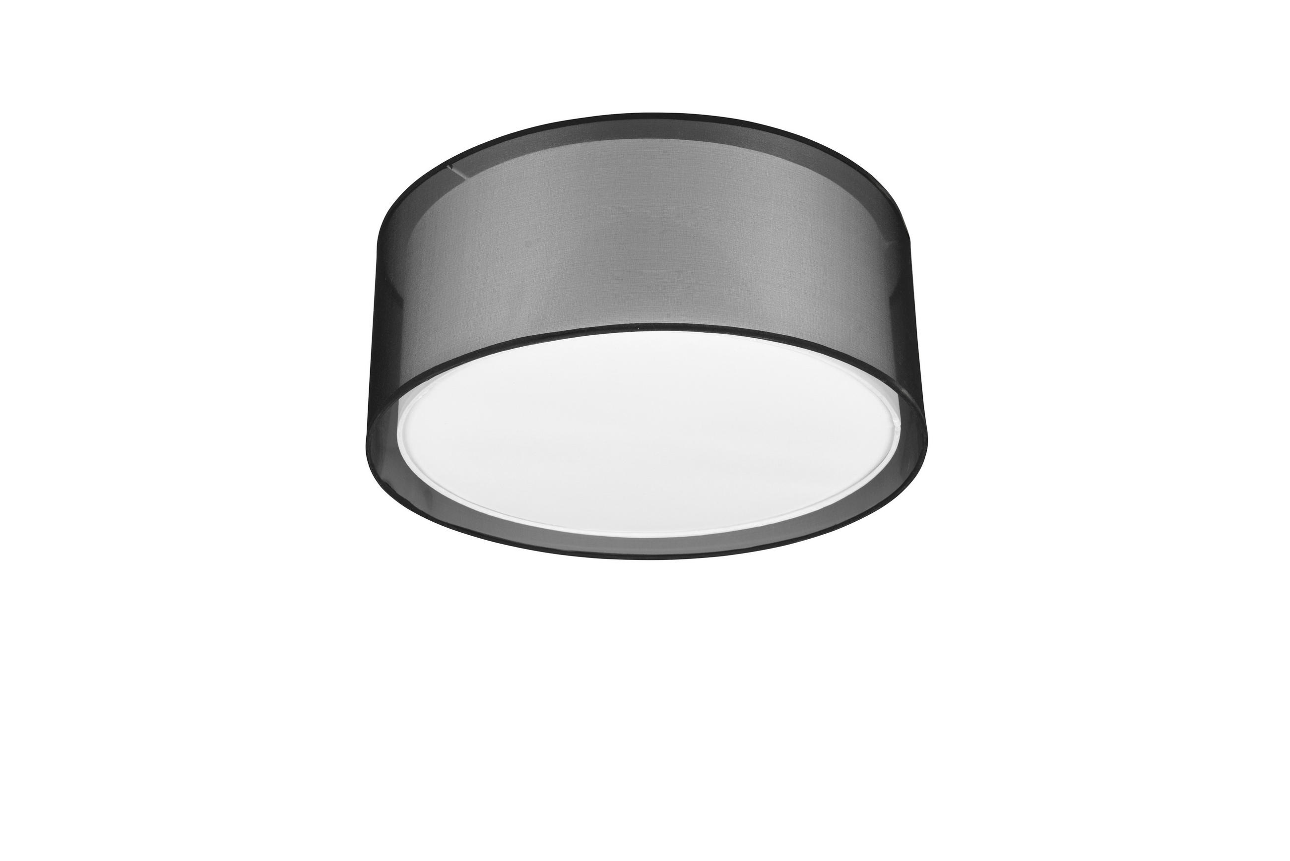 DECKENLEUCHTE    50/50/25 cm  - Schwarz, Basics, Textil/Metall (50/50/25cm) - Trio Leuchten
