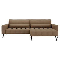 ECKSOFA in Cord Braun  291/204 cm  - Schwarz/Braun, Design, Textil/Metall (291/204cm) - Lomoco