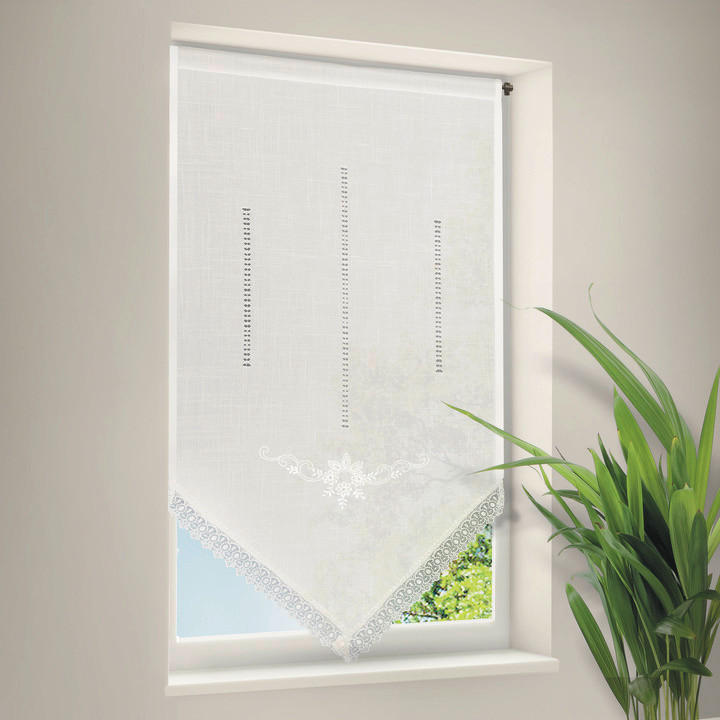 BÄNDCHENROLLO  halbtransparent  120/60 cm    - Perlmutt, KONVENTIONELL, Textil (120/60cm)