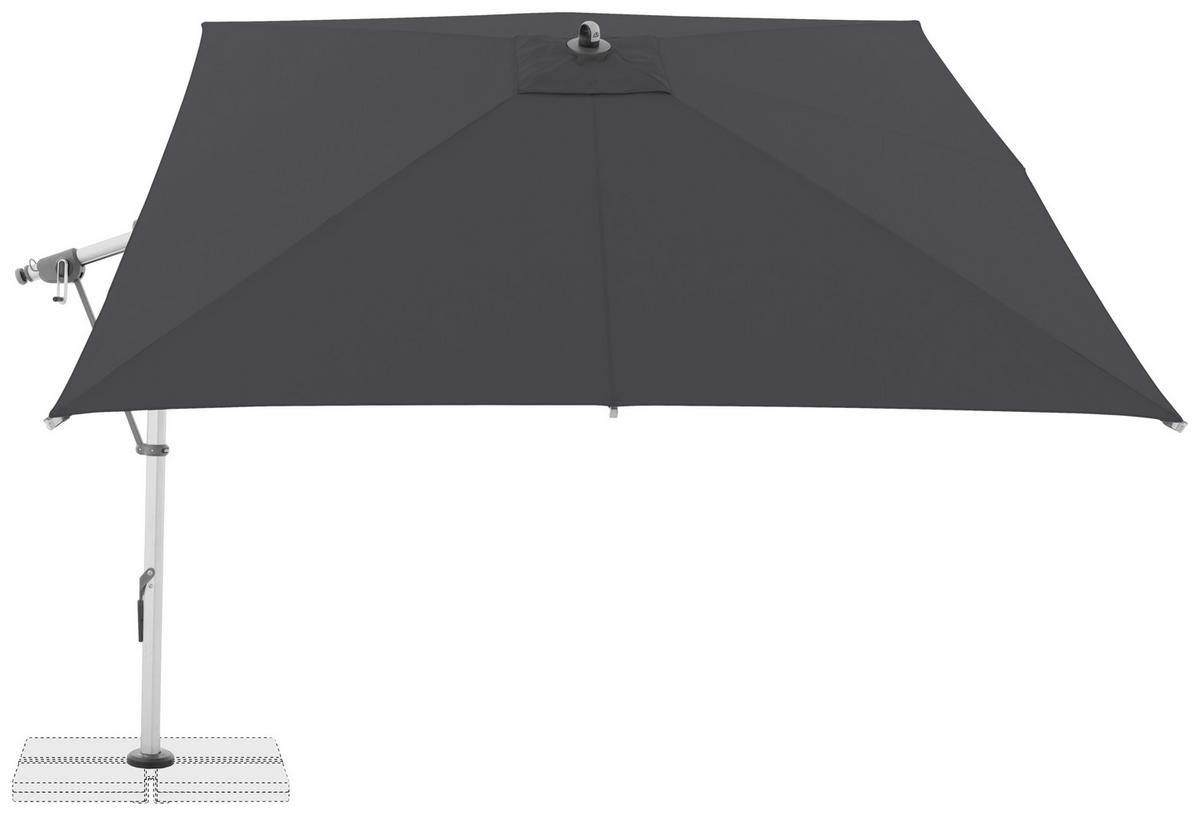AMPELSCHIRM 300x300 cm  - Anthrazit/Hellgrau, Basics, Textil/Metall (300/300cm) - Doppler