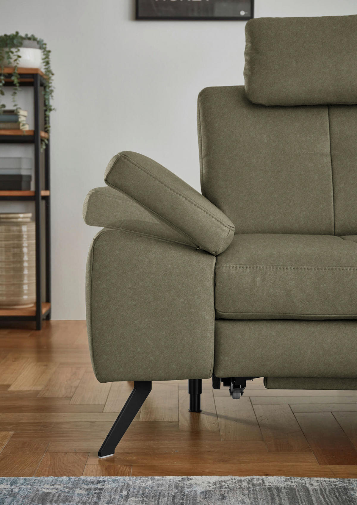 ECKSOFA in Lederlook, Mikrofaser Grün  - Schwarz/Grün, Design, Textil/Metall (261/194cm) - Beldomo System