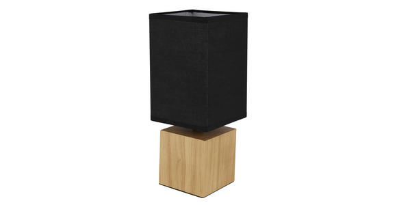TISCHLEUCHTE 12/12/30 cm - Schwarz/Naturfarben, Design, Holz/Kunststoff (12/12/30cm) - Novel
