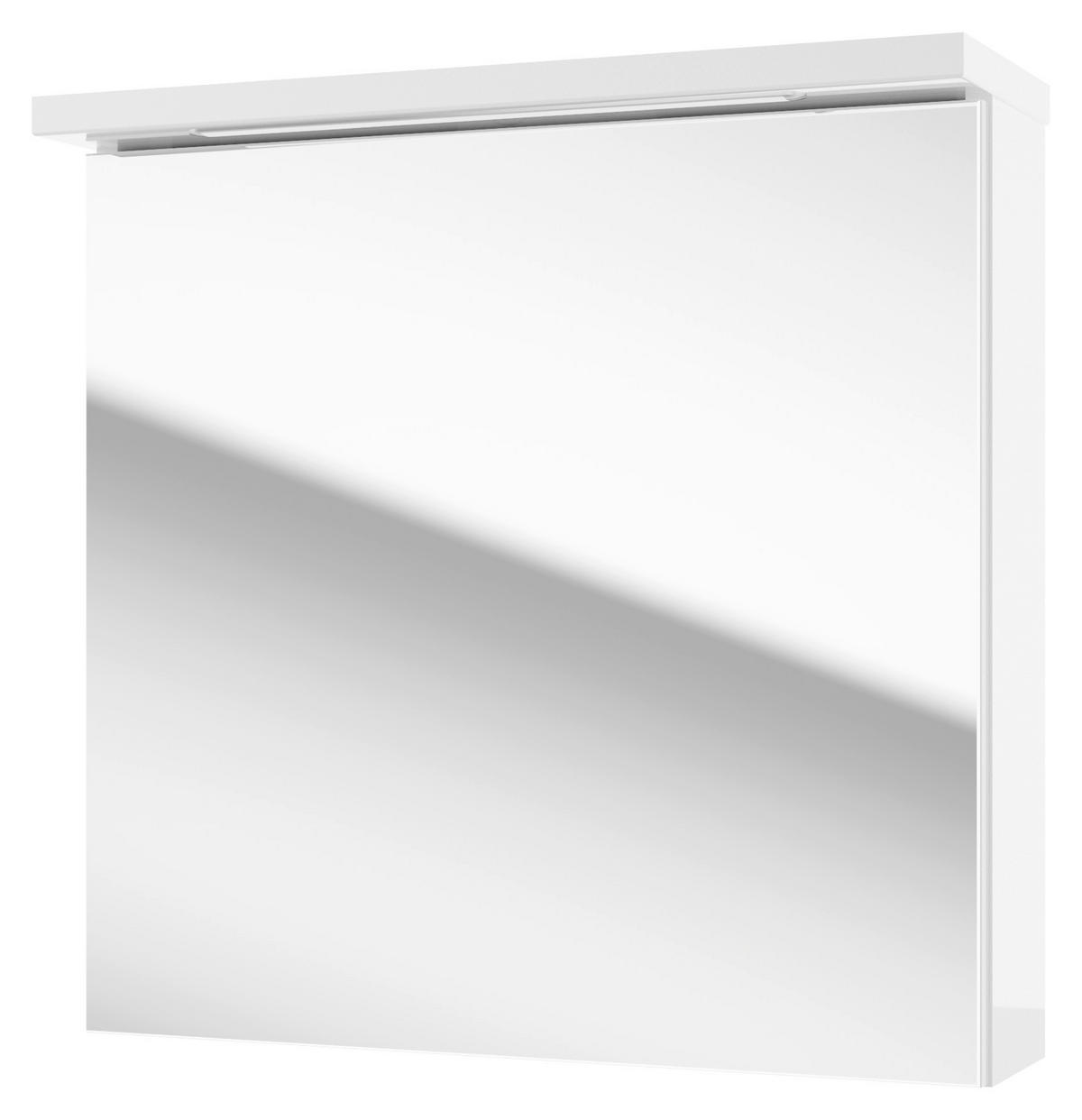 DULAP CU OGLINDĂ 61/60/20 cm  - alb, Basics, sticlă/material pe bază de lemn (61/60/20cm) - Carryhome