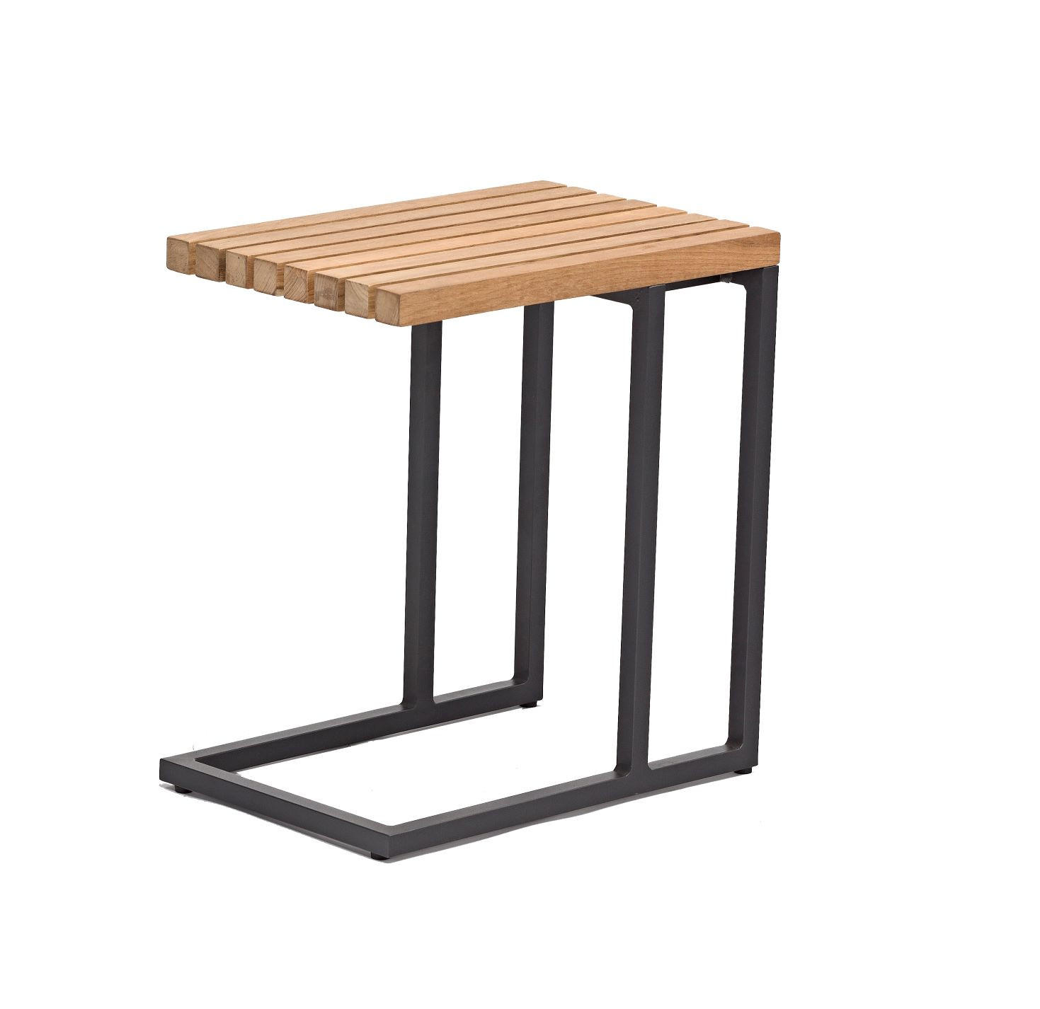 GARTENBEISTELLTISCH - Anthrazit/Teakfarben, Holz/Metall (45/31/49cm) - Zebra 