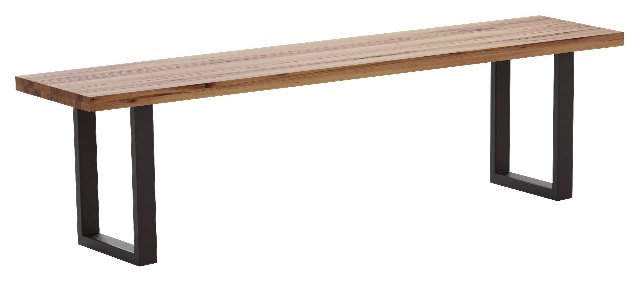 SITZBANK 180/45/40 cm  in Anthrazit, Eichefarben  - Eichefarben/Anthrazit, ROMANTIK / LANDHAUS, Holz/Metall (180/45/40cm) - Waldwelt